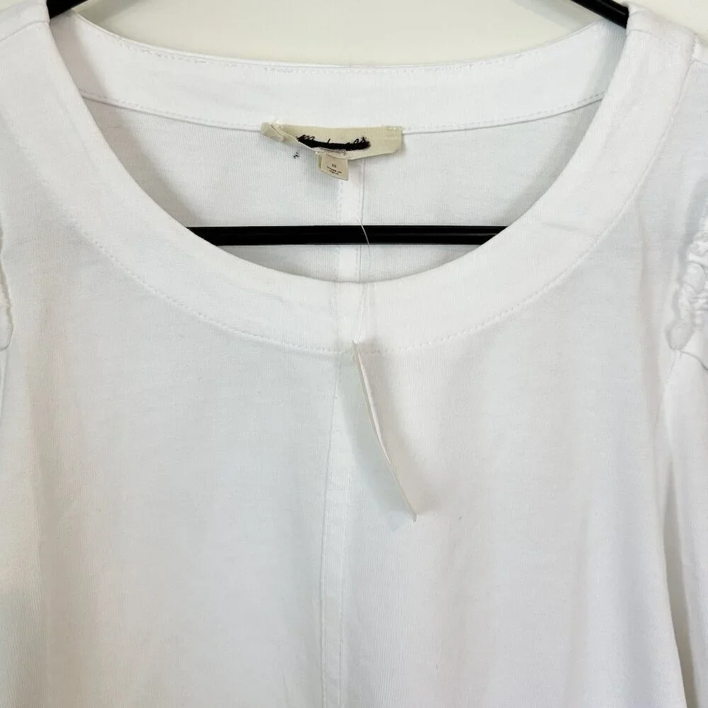 NWT Madewell White Puff-Sleeve Tee - Size: Small